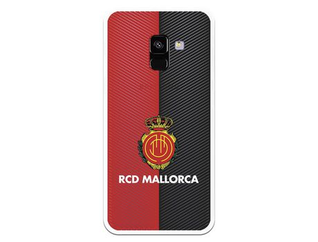 Funda para Samsung Galaxy A8 2018 del Mallorca RCD Mallorca Diagonales Transparente - Licencia Oficial RCD Mallorca