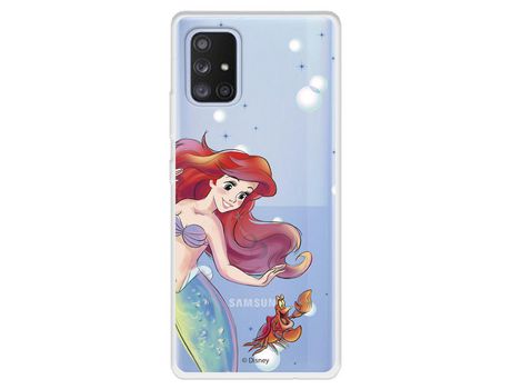 Funda para Samsung Galaxy A71 5G Oficial de Disney Ariel y Sebastián Burbujas - La Sirenita