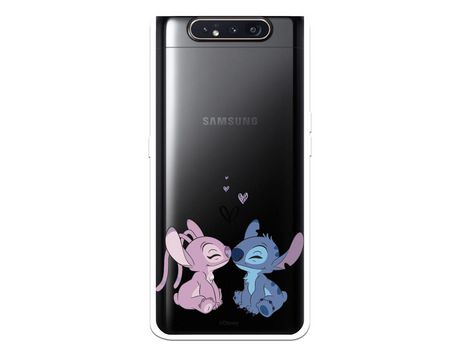 Funda para Samsung Galaxy A80 Oficial de Disney Angel & Stitch Beso - Lilo & Stitch