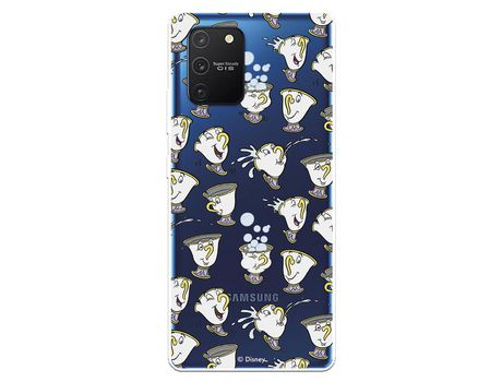 Funda para Samsung Galaxy A91 Oficial da Disney Chip Potts Siluetas La Bella y la Bestia