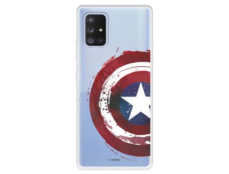 Funda para Samsung Galaxy A71 5G Oficial de Marvel Capitan America Escudo Transparente