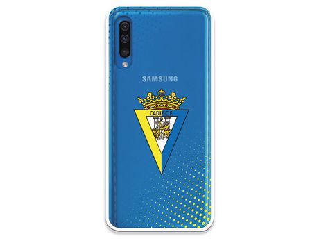 Funda para Samsung Galaxy A50 del Cádiz Escudo Transparente - Licencia Oficial