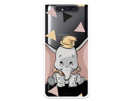 Funda para Samsung Galaxy A80 Oficial de Disney Dumbo Silueta Transparente - Dumbo