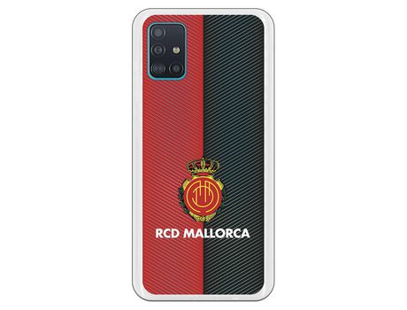 Funda para Samsung Galaxy A51 del Mallorca RCD Mallorca Diagonales Transparente - Licencia Oficial RCD Mallorca
