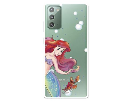 Funda para Samsung Galaxy Note20 Oficial de Disney Ariel y Sebastián Burbujas - La Sirenita