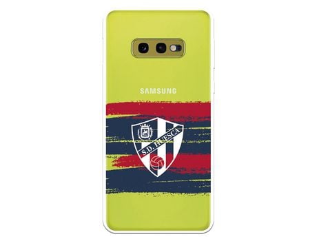 Funda para Samsung Galaxy S10e del Huesca Rayas Transparente - Licencia Oficial SD Huesca