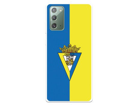 Funda para Samsung Galaxy Note20 del Cádiz Escudo Fondo Bicolor - Licencia Oficial