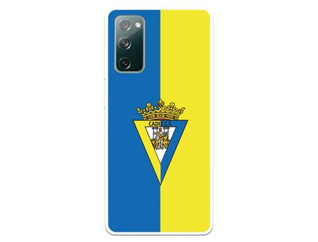 Funda para Samsung Galaxy S20 FE del Cádiz Escudo Fondo Bicolor - Licencia Oficial