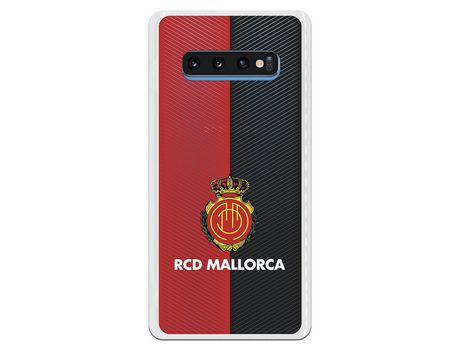 Funda para Samsung Galaxy S10 Plus del Mallorca RCD Mallorca Diagonales Transparente - Licencia Oficial RCD Mallorca