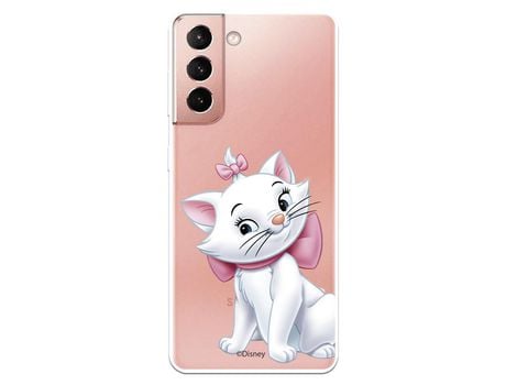 Funda para Samsung Galaxy S21 Oficial de Disney Marie Silueta - Los Aristogatos