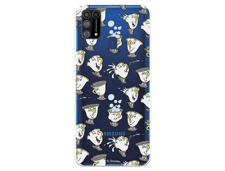 Funda para Samsung Galaxy M31 Oficial da Disney Chip Potts Siluetas La Bella y la Bestia