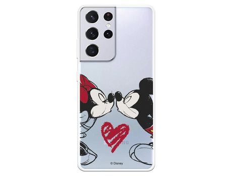Funda para Samsung Galaxy S21 Ultra Oficial de Disney Mickey y Minnie Beso - Clásicos Disney