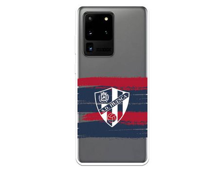 Funda para Samsung Galaxy S20 Ultra del Huesca Rayas Transparente - Licencia Oficial SD Huesca