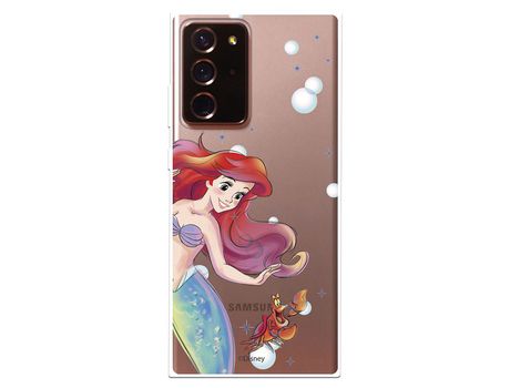 Funda para Samsung Galaxy Note 20 Ultra Oficial de Disney Ariel y Sebastián Burbujas - La Sirenita