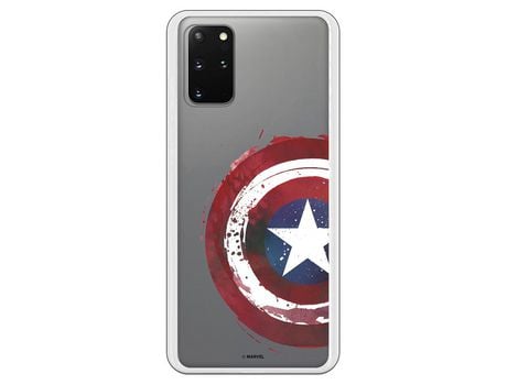 Funda para Samsung Galaxy S20 Plus Oficial de Marvel Capitan America Escudo Transparente
