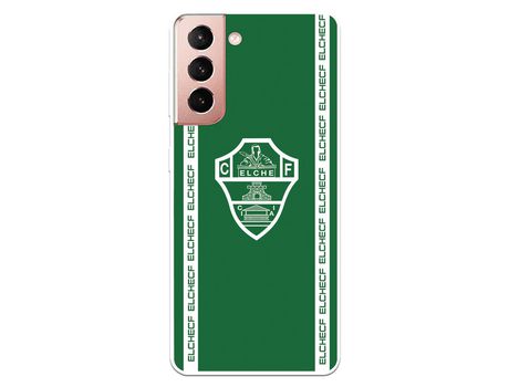 Funda para Samsung Galaxy S21 del Elche CF Escudo Fondo Verde - Licencia Oficial Elche CF