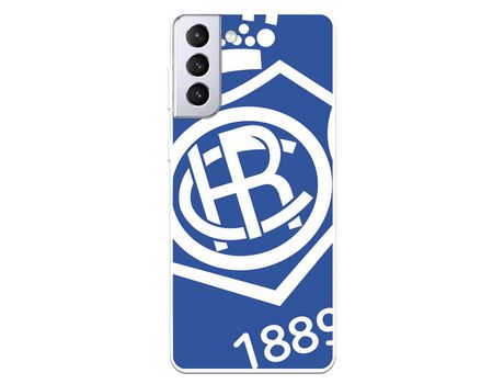 Funda para Samsung Galaxy S21 Plus del Recre Escudo Fondo azul - Licencia Oficial Real Club Recreativo de Huelva