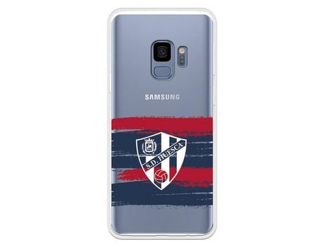 Funda para Samsung Galaxy S9 del Huesca Rayas Transparente - Licencia Oficial SD Huesca