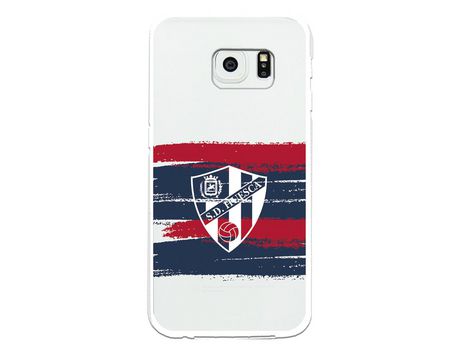 Funda para Samsung Galaxy S6 Edge del Huesca Rayas Transparente - Licencia Oficial SD Huesca