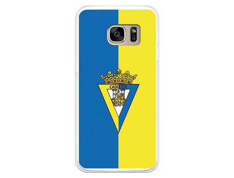 Funda para Samsung Galaxy S7 del Cádiz Escudo Fondo Bicolor - Licencia Oficial