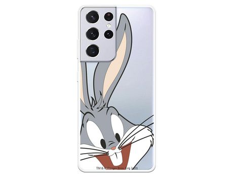 Funda para Samsung Galaxy S21 Ultra Oficial de Warner Bros Bugs Bunny Silueta Transparente - Looney Tunes