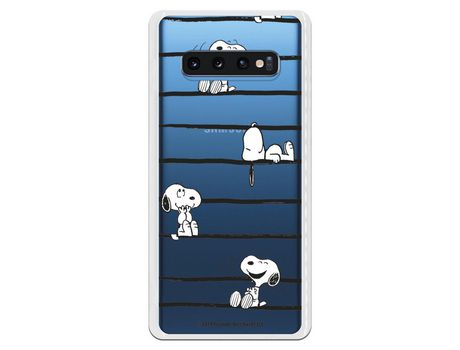 Funda para Samsung Galaxy S10 Plus Oficial de Peanuts Snoopy rayas - Snoopy
