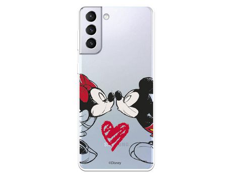 Funda para Samsung Galaxy S21 Plus Oficial de Disney Mickey y Minnie Beso - Clásicos Disney