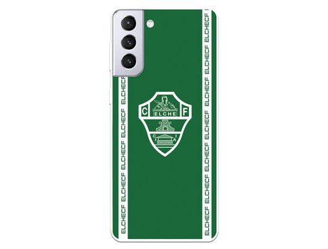 Funda para Samsung Galaxy S21 Plus del Elche CF Escudo Fondo Verde - Licencia Oficial Elche CF