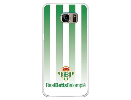 Funda para Samsung Galaxy S7 Edge del Betis Fondo Rayas Verdiblancas - Licencia Oficial