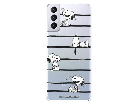 Funda para Samsung Galaxy S21 Plus Oficial de Peanuts Snoopy rayas - Snoopy