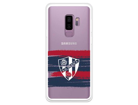 Funda para Samsung Galaxy S9 Plus del Huesca Rayas Transparente - Licencia Oficial SD Huesca