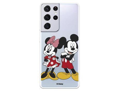 Funda para Samsung Galaxy S21 Ultra Oficial de Disney Mickey y Minnie Posando - Clásicos Disney