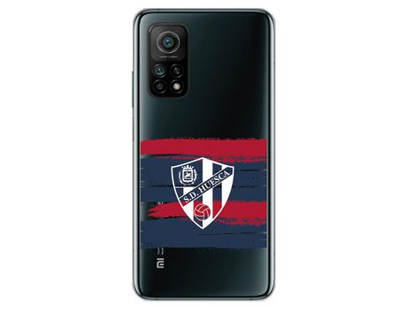 Funda para Xiaomi Mi 10T del Huesca Rayas Transparente - Licencia Oficial SD Huesca