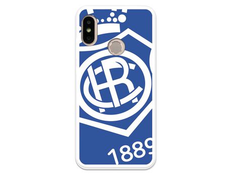 Funda para Xiaomi Mi A2 Lite del Recre Escudo Fondo azul - Licencia Oficial Real Club Recreativo de Huelva