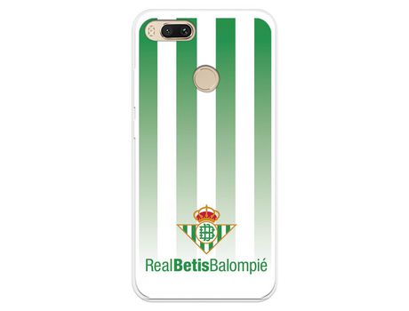 Funda para Xiaomi Mi A1 del Betis Fondo Rayas Verdiblancas - Licencia Oficial
