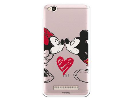 Funda para Xiaomi Redmi 4A Oficial de Disney Mickey y Minnie Beso - Clásicos Disney