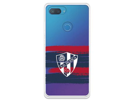 Funda para Xiaomi Mi 8 Lite del Huesca Rayas Transparente - Licencia Oficial SD Huesca