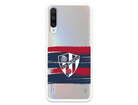 Funda para Xiaomi Mi A3 del Huesca Rayas Transparente - Licencia Oficial SD Huesca