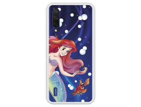 Funda para Xiaomi Mi 9 Lite Oficial de Disney Ariel y Sebastián Burbujas - La Sirenita