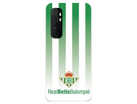 Funda para Xiaomi Mi Note 10 Lite del Betis Fondo Rayas Verdiblancas - Licencia Oficial