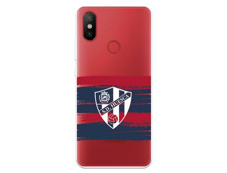 Funda para Xiaomi Mi A2 del Huesca Rayas Transparente - Licencia Oficial SD Huesca