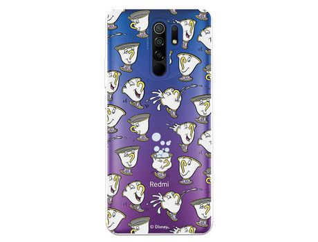 Funda para Xiaomi Redmi 9 Oficial da Disney Chip Potts Siluetas La Bella y la Bestia
