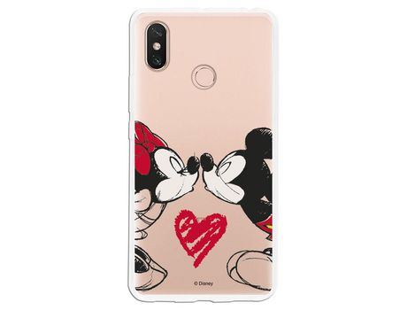 Funda para Xiaomi Mi Max 3 Oficial de Disney Mickey y Minnie Beso - Clásicos Disney