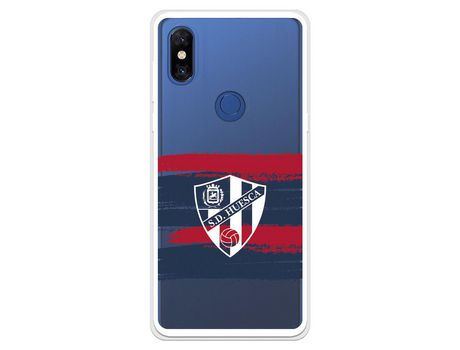 Funda para Xiaomi Mi Mix 3 del Huesca Rayas Transparente - Licencia Oficial SD Huesca