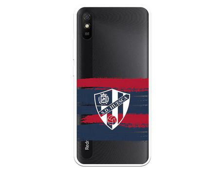 Funda para Xiaomi Redmi 9A del Huesca Rayas Transparente - Licencia Oficial SD Huesca