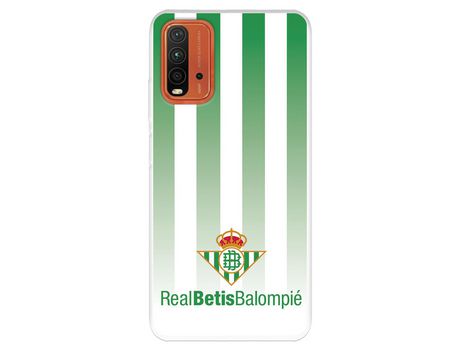 Funda para Xiaomi Redmi 9T del Betis Fondo Rayas Verdiblancas - Licencia Oficial