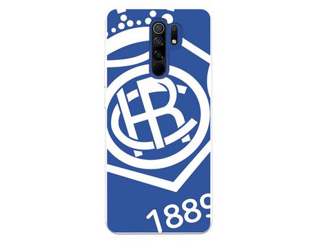 Funda para Xiaomi Redmi 9 del Recre Escudo Fondo azul - Licencia Oficial Real Club Recreativo de Huelva