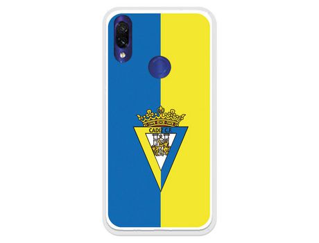 Funda para Xiaomi Redmi 7 del Cádiz Escudo Fondo Bicolor - Licencia Oficial