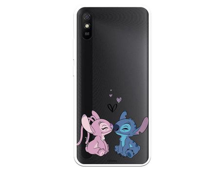 Funda para Xiaomi Redmi 9A Oficial de Disney Angel & Stitch Beso - Lilo & Stitch