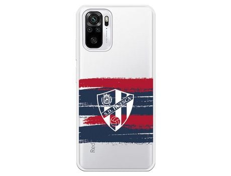 Funda para Xiaomi Redmi Note 10 del Huesca Rayas Transparente - Licencia Oficial SD Huesca